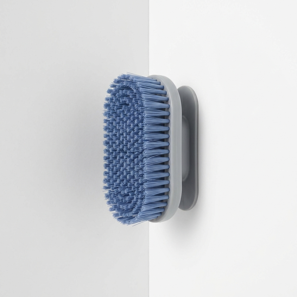 Cat self-groomer wall corner brush