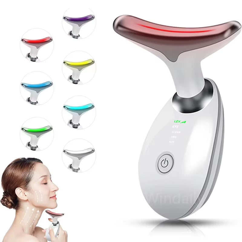 Face Lift 7 Colors Neck Beauty Neck Device Slim Massager Facial Lifting Tightening Face Wrinkle Remover Face Care Beauty Machine