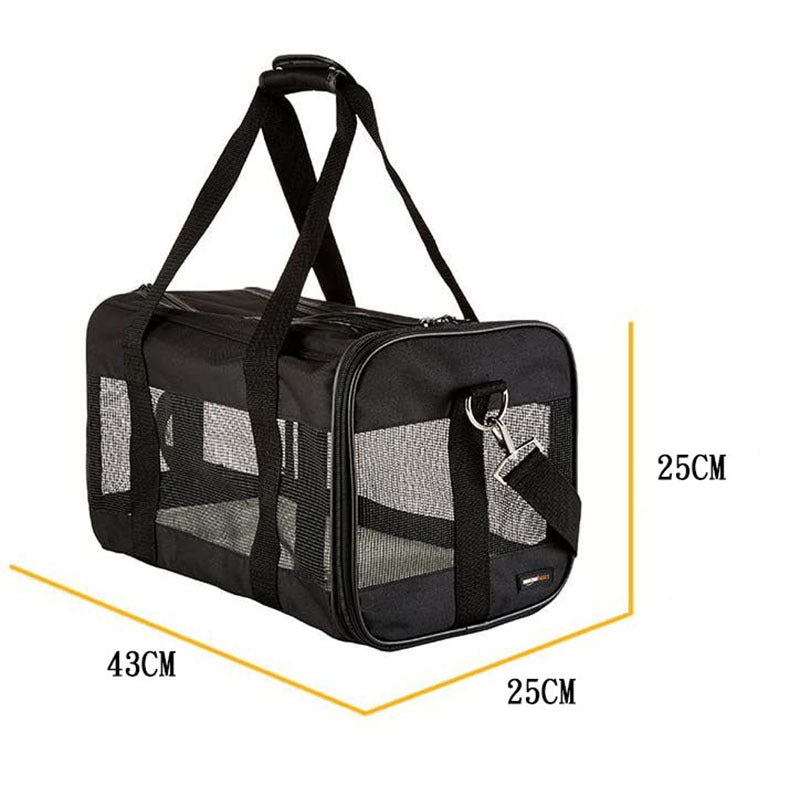 Foldable cat carrier in black Oxford cloth