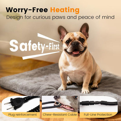 Mora Pets Dog Heating Pad Heated Cat Bed 9 Adjustable Temperature Pet Warming Mat with Timer Auto Power off Heated Pet Bed Inch for Samll and Medium Dogs Indoor