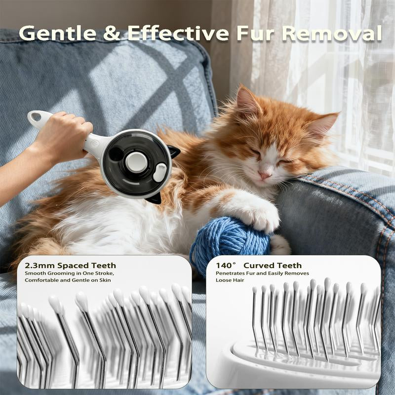 Pet Spray Hair Removal Comb, Pet Hair Cleaning Brush with Shedding Button, Cat and Dog Beauty Comb, Pet Grooming Supplies, Pet Massage Comb, Shedding Hair Remover, Cat and Dog Hairbrush, Pet Hair Care Tools, Pet Beauty and Grooming Comb Steam Brush for S