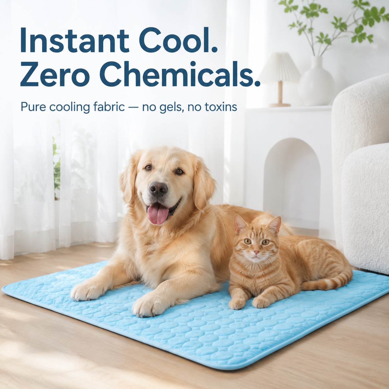 Round Pet Cooling Ice Pad - Summer Cooling Mat For Dogs & Cats