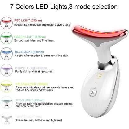 Face Lift 7 Colors Neck Beauty Neck Device Slim Massager Facial Lifting Tightening Face Wrinkle Remover Face Care Beauty Machine