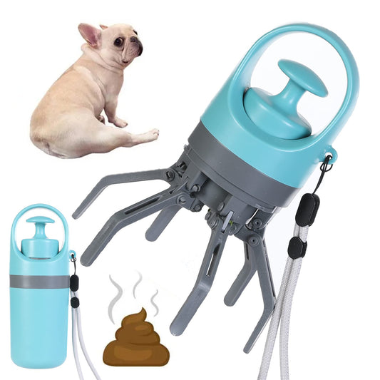 Dog pooper scooper with built-in poop bag dispenser