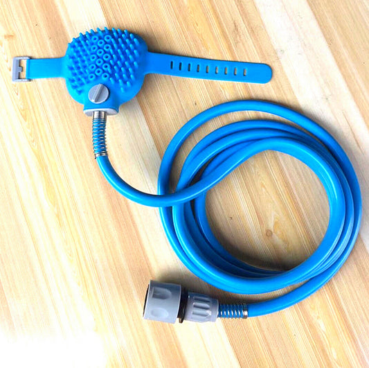 Pet bathing sprayer glove with hose nozzle attachment