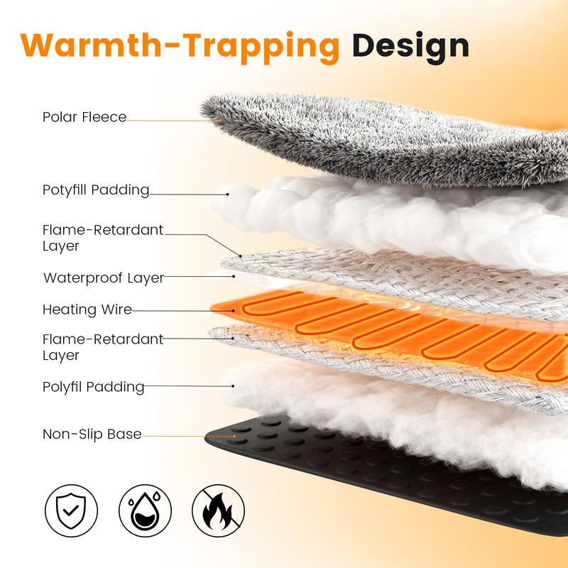 Mora Pets Dog Heating Pad Heated Cat Bed 9 Adjustable Temperature Pet Warming Mat with Timer Auto Power off Heated Pet Bed Inch for Samll and Medium Dogs Indoor