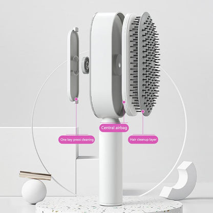 Self Cleaning Hair Brush for Women One-Key Cleaning Hair Loss Airbag Massage Scalp Comb Anti-Static Hairbrush