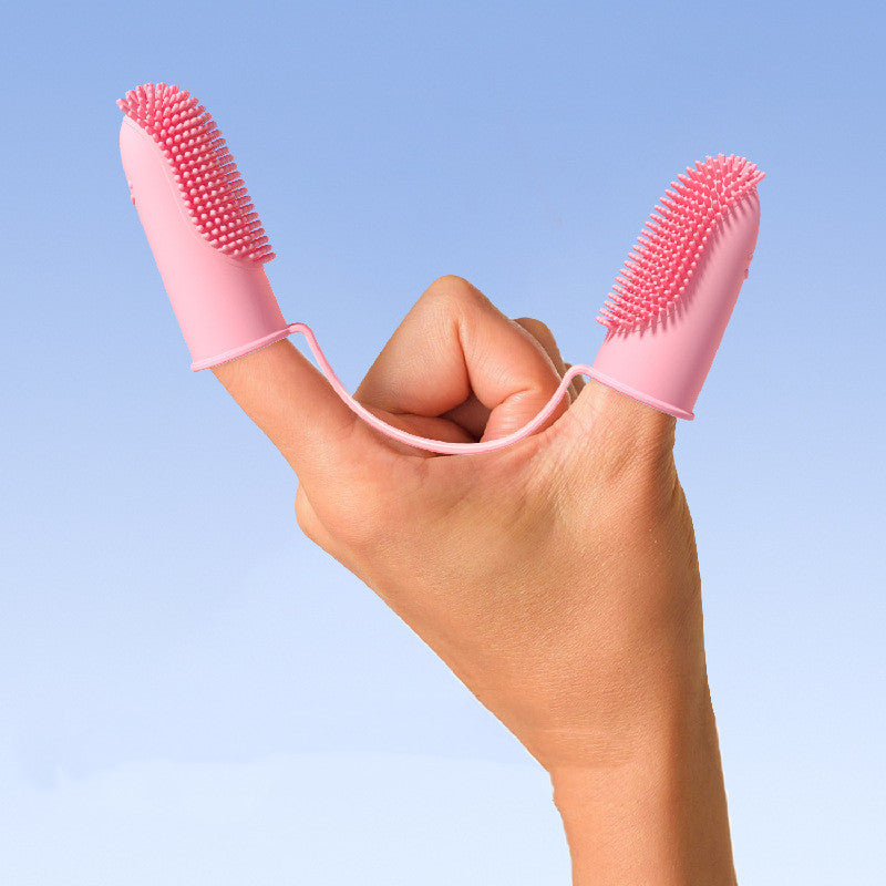 Dog and cat finger toothbrush set for dental care