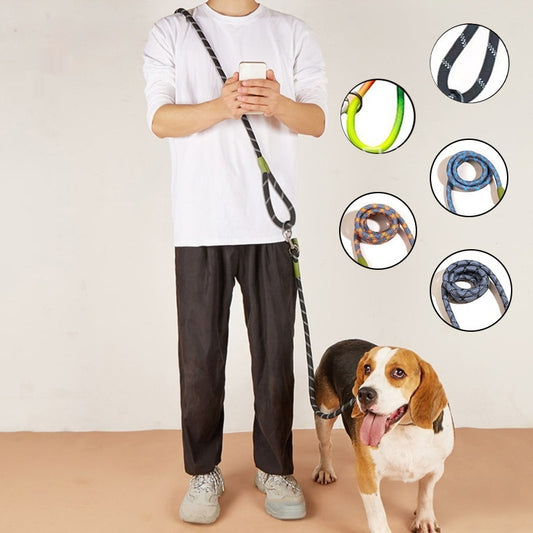 No-tangle dual leash for walking two dogs