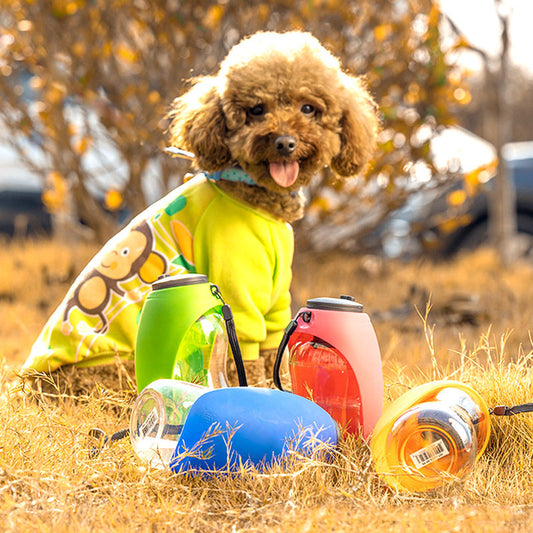 Portable 680ml dog water bottle with drinking bowl