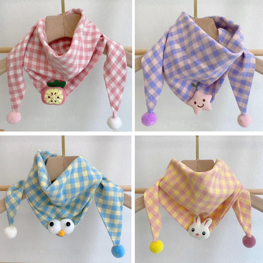 Plaid cotton-linen scarf for pets