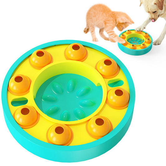 Interactive dog puzzle slow-feeder IQ bowl