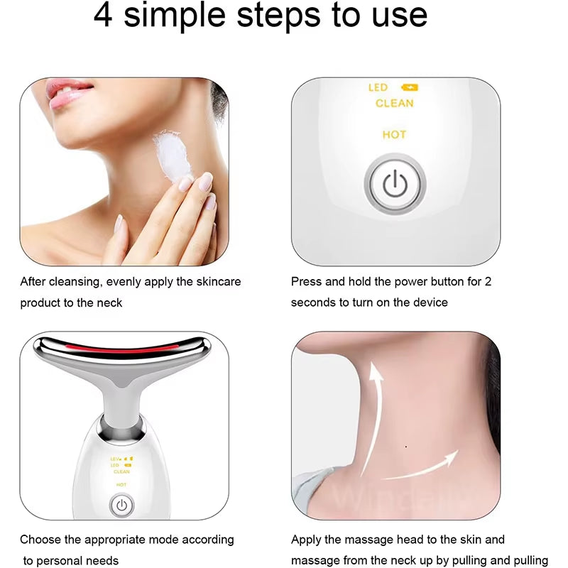 Face Lift 7 Colors Neck Beauty Neck Device Slim Massager Facial Lifting Tightening Face Wrinkle Remover Face Care Beauty Machine