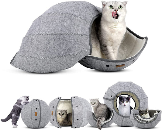 Foldable collapsible cat tunnel play tube