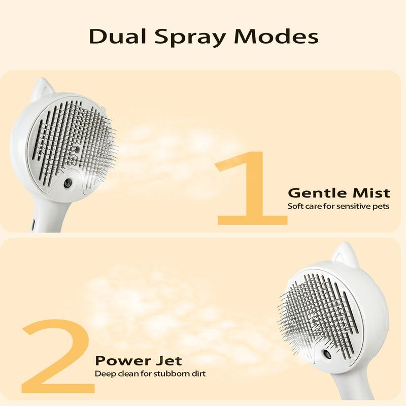 Pet Spray Hair Removal Comb, Pet Hair Cleaning Brush with Shedding Button, Cat and Dog Beauty Comb, Pet Grooming Supplies, Pet Massage Comb, Shedding Hair Remover, Cat and Dog Hairbrush, Pet Hair Care Tools, Pet Beauty and Grooming Comb Steam Brush for S