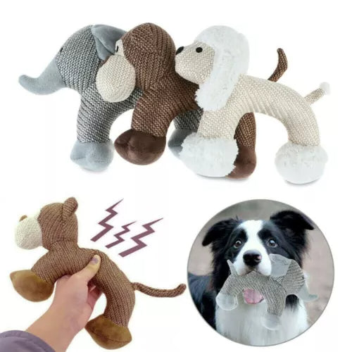 Bite-resistant squeaky duck plush dog chew toy