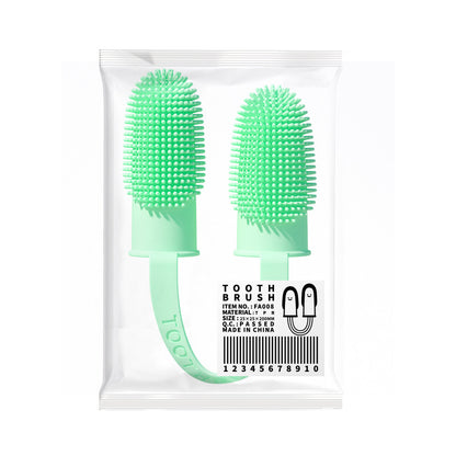Pet dental finger brushes in multiple colors