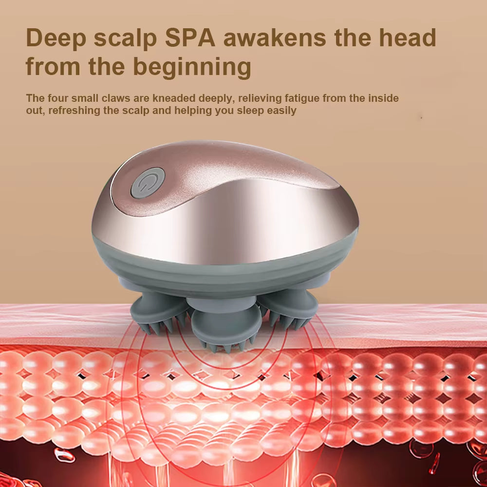 Electric Scalp Vibration Kneading Head Massager Device Muscles Massage Stimulate Blood Circulation and Banish Weariness Relax