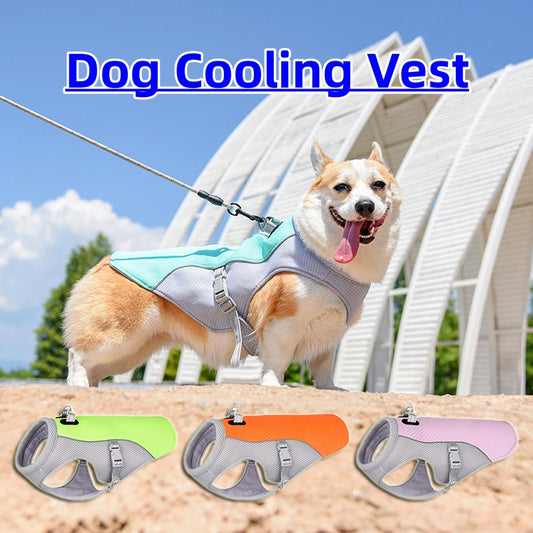Breathable summer dog cooling vest with sun protection