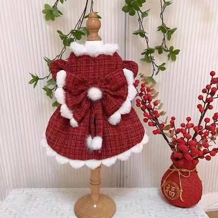 Fleece-lined Lolita winter skirt for small dogs