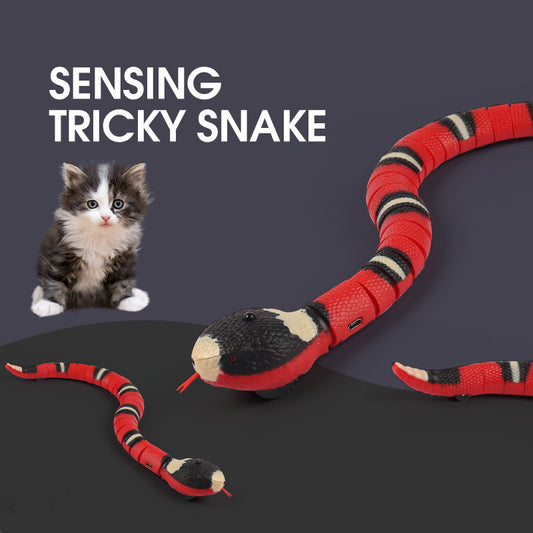 USB rechargeable smart sensing robotic snake cat toy
