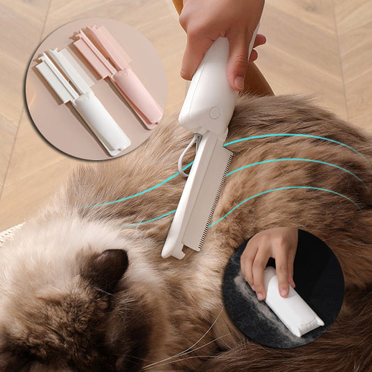 Pet de-shedding grooming brush for cats and dogs