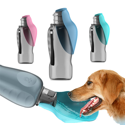 800ml foldable leak-proof dog water bottle with bowl