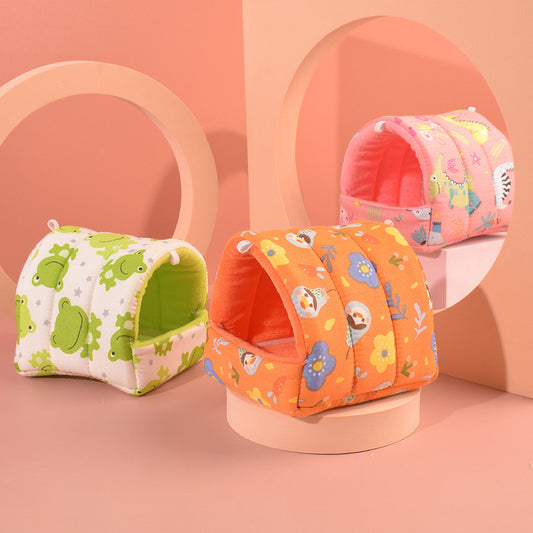 Cozy soft cotton hamster nest bed for small pets