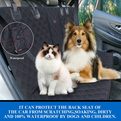 Dog Car Seat Covers for Back Seat Waterproof Bench Seat Cover Protector Nonslip Durable Soft Pet Back Seat Covers for Car, Truck, & SUV (Black)