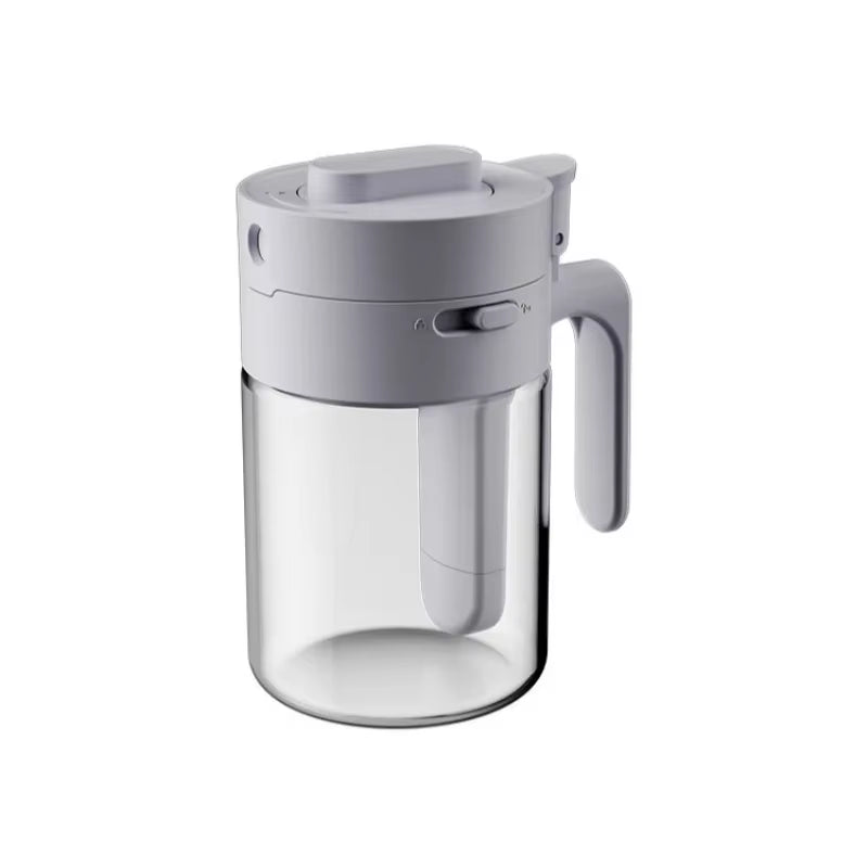 Household Kitchen Moisture-Proof Seasoning Jar Salt Container 2 in 1 Glass Spice Bottle Spoon Separation Glass Seasoning Can