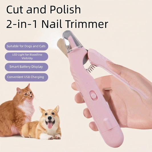 2 In 1 Pet Nail Clippers With Led Light