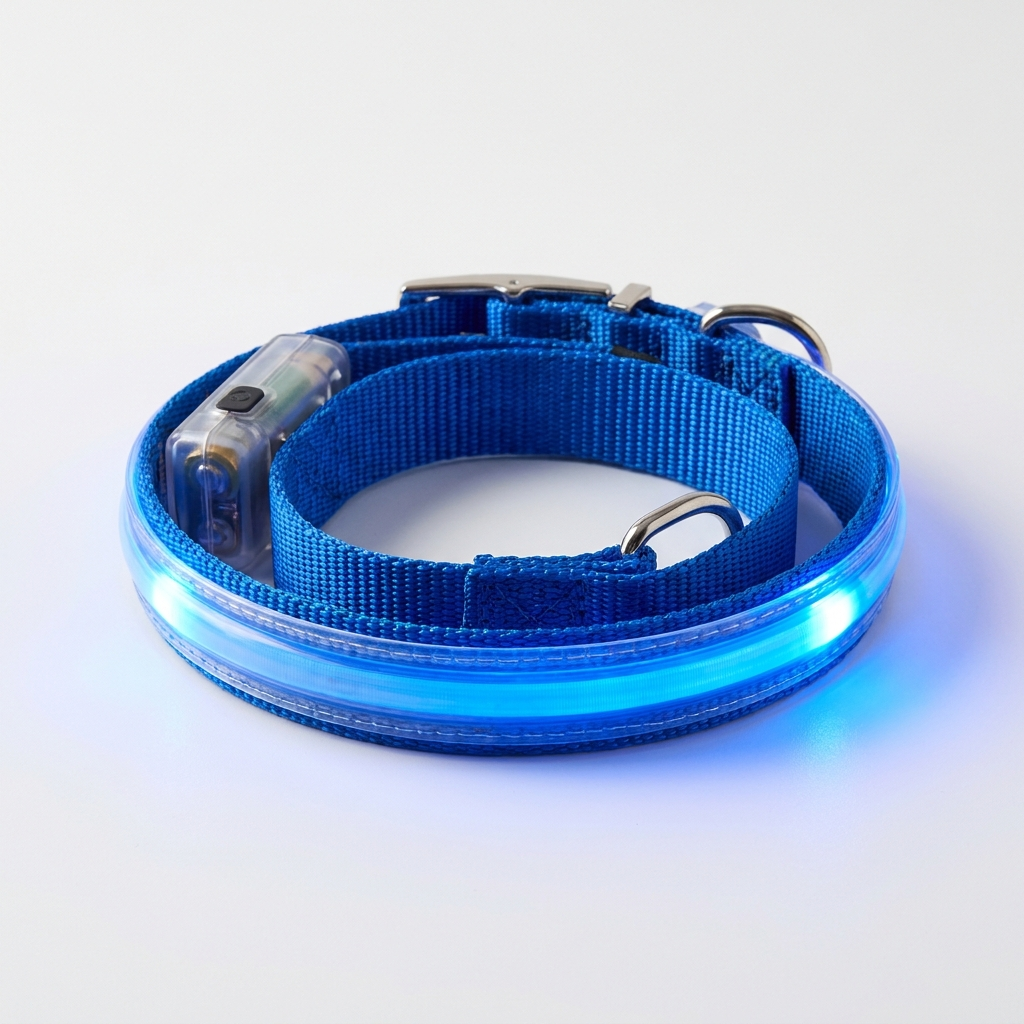 Glowing LED rechargeable dog collar